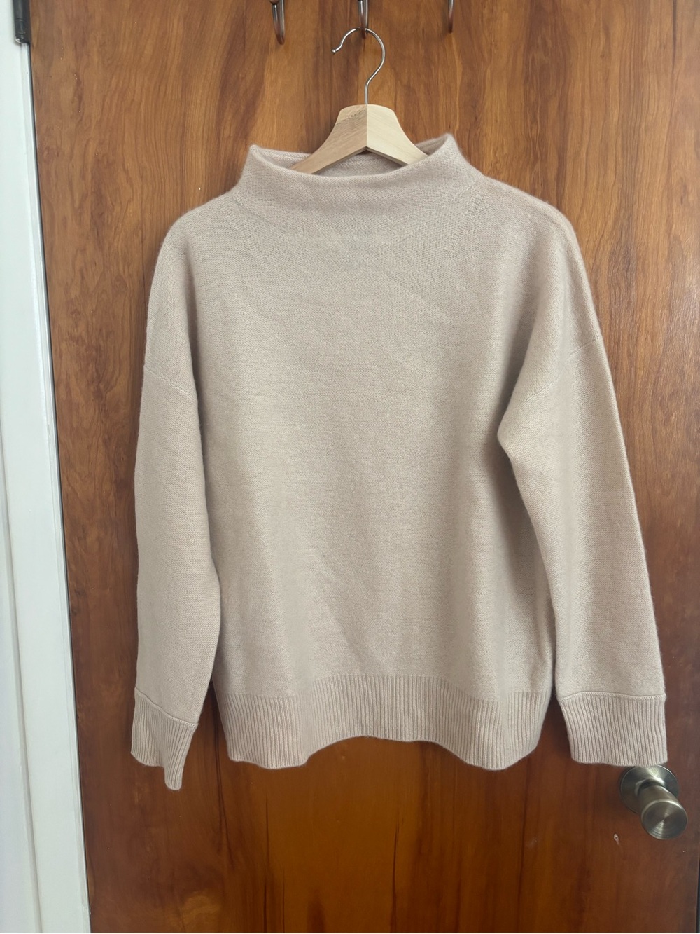 Tahari Neutral Mock Neck Sweater in Beige